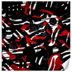 Shape Line Red Black Abstraction Canvas 16  X 16  by Cemarart