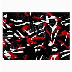 Shape Line Red Black Abstraction Large Glasses Cloth by Cemarart