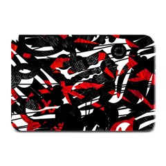 Shape Line Red Black Abstraction Plate Mats by Cemarart