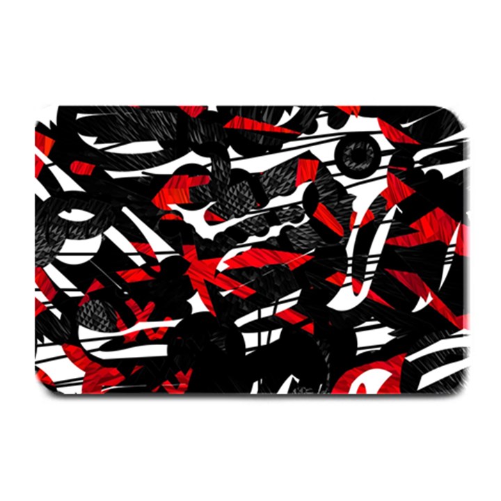 Shape Line Red Black Abstraction Plate Mats