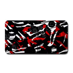 Shape Line Red Black Abstraction Medium Bar Mat by Cemarart