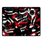 Shape Line Red Black Abstraction Fleece Blanket (Small) 50 x40  Blanket Front