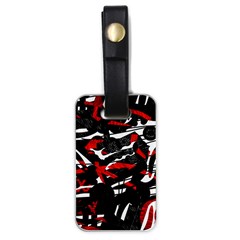 Shape Line Red Black Abstraction Luggage Tag (one Side) by Cemarart