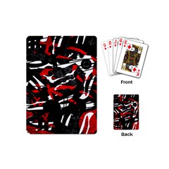 Shape Line Red Black Abstraction Playing Cards Single Design (mini) by Cemarart