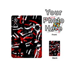 Shape Line Red Black Abstraction Playing Cards 54 Designs (mini) by Cemarart