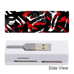 Shape Line Red Black Abstraction Memory Card Reader (stick) by Cemarart