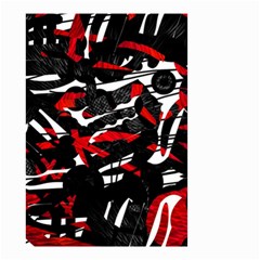 Shape Line Red Black Abstraction Small Garden Flag (two Sides) by Cemarart