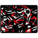 Shape Line Red Black Abstraction Two Sides Fleece Blanket (Large) 80 x60  Blanket Front