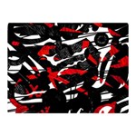 Shape Line Red Black Abstraction Two Sides Premium Plush Fleece Blanket (Mini) 35 x27  Blanket Front