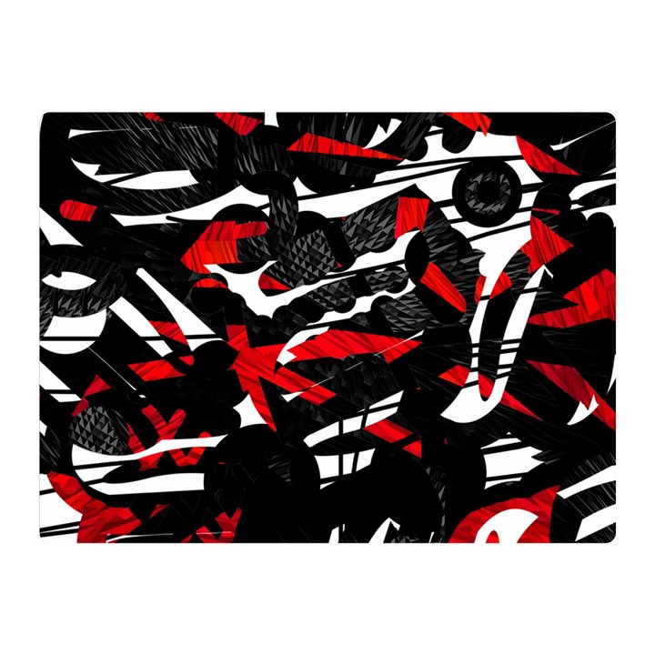 Shape Line Red Black Abstraction Two Sides Premium Plush Fleece Blanket (Mini)