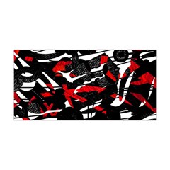 Shape Line Red Black Abstraction Yoga Headband by Cemarart