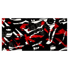 Shape Line Red Black Abstraction Banner And Sign 6  X 3  by Cemarart