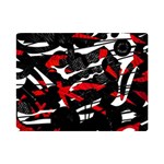 Shape Line Red Black Abstraction Premium Plush Fleece Blanket (Mini) 35 x27  Blanket Front