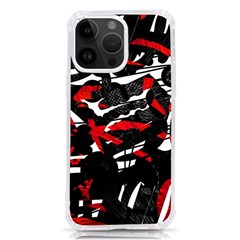 Shape Line Red Black Abstraction Iphone 14 Pro Max Tpu Uv Print Case by Cemarart