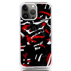 Shape Line Red Black Abstraction Iphone 13 Pro Max Tpu Uv Print Case by Cemarart