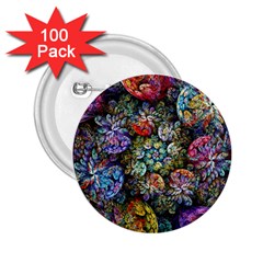 Floral Fractal 3d Art Pattern 2 25  Buttons (100 Pack)  by Cemarart