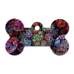 Floral Fractal 3d Art Pattern Dog Tag Bone (two Sides) by Cemarart