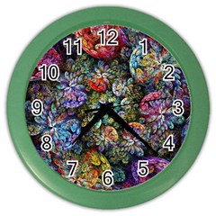 Floral Fractal 3d Art Pattern Color Wall Clock