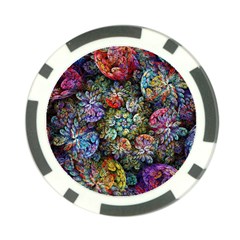 Floral Fractal 3d Art Pattern Poker Chip Card Guard (10 Pack) by Cemarart