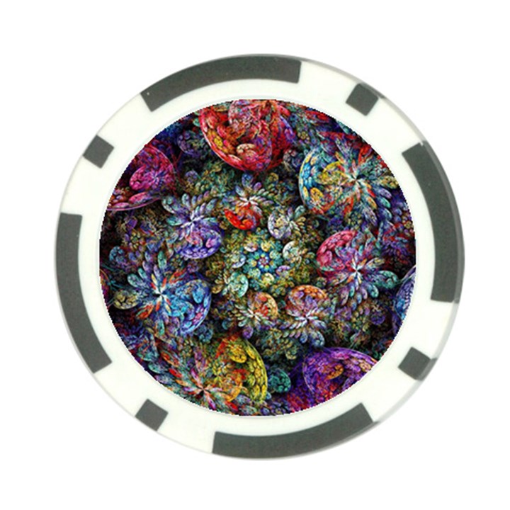 Floral Fractal 3d Art Pattern Poker Chip Card Guard (10 pack)