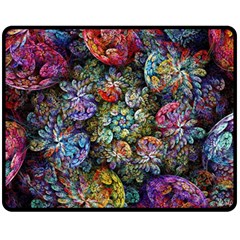 Floral Fractal 3d Art Pattern Fleece Blanket (medium) by Cemarart