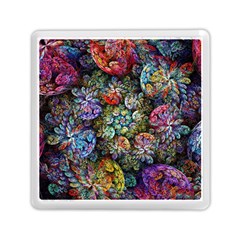 Floral Fractal 3d Art Pattern Memory Card Reader (square) by Cemarart