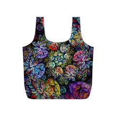 Floral Fractal 3d Art Pattern Full Print Recycle Bag (s) by Cemarart