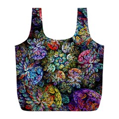 Floral Fractal 3d Art Pattern Full Print Recycle Bag (l) by Cemarart