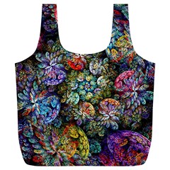 Floral Fractal 3d Art Pattern Full Print Recycle Bag (xl)