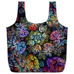 Floral Fractal 3d Art Pattern Full Print Recycle Bag (XL) Back