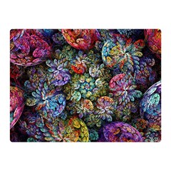 Floral Fractal 3d Art Pattern Two Sides Premium Plush Fleece Blanket (mini) by Cemarart