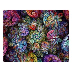 Floral Fractal 3d Art Pattern Two Sides Premium Plush Fleece Blanket (large) by Cemarart