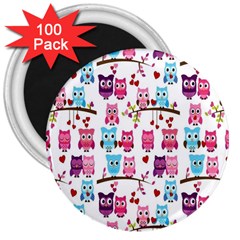 Owl Pattern 3  Magnets (100 Pack) by Cemarart