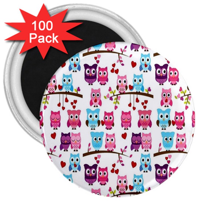 Owl Pattern 3  Magnets (100 pack)