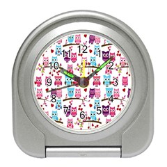 Owl Pattern Travel Alarm Clock by Cemarart