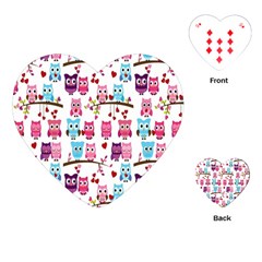 Owl Pattern Playing Cards Single Design (heart) by Cemarart