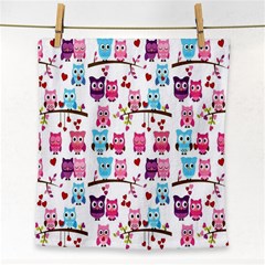 Owl Pattern Face Towel by Cemarart