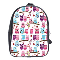 Owl Pattern School Bag (large) by Cemarart