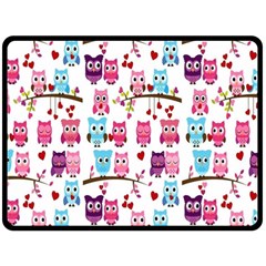 Owl Pattern Fleece Blanket (large)