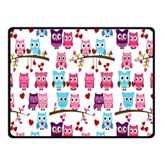 Owl Pattern Fleece Blanket (small) by Cemarart