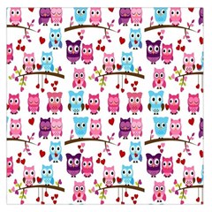 Owl Pattern Square Satin Scarf (36  X 36 ) by Cemarart