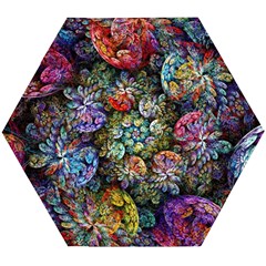 Floral Fractal 3d Art Pattern Wooden Puzzle Hexagon