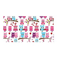 Owl Pattern Satin Wrap 35  X 70 