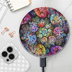 Floral Fractal 3d Art Pattern Wireless Fast Charger(white) by Cemarart