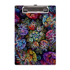 Floral Fractal 3d Art Pattern A5 Acrylic Clipboard by Cemarart