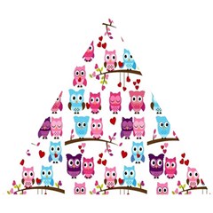 Owl Pattern Wooden Puzzle Triangle