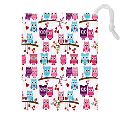 Owl Pattern Drawstring Pouch (5xl)