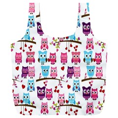 Owl Pattern Full Print Recycle Bag (xxl)