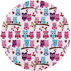 Owl Pattern Uv Print Round Tile Coaster