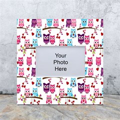 Owl Pattern White Box Photo Frame 4  X 6 